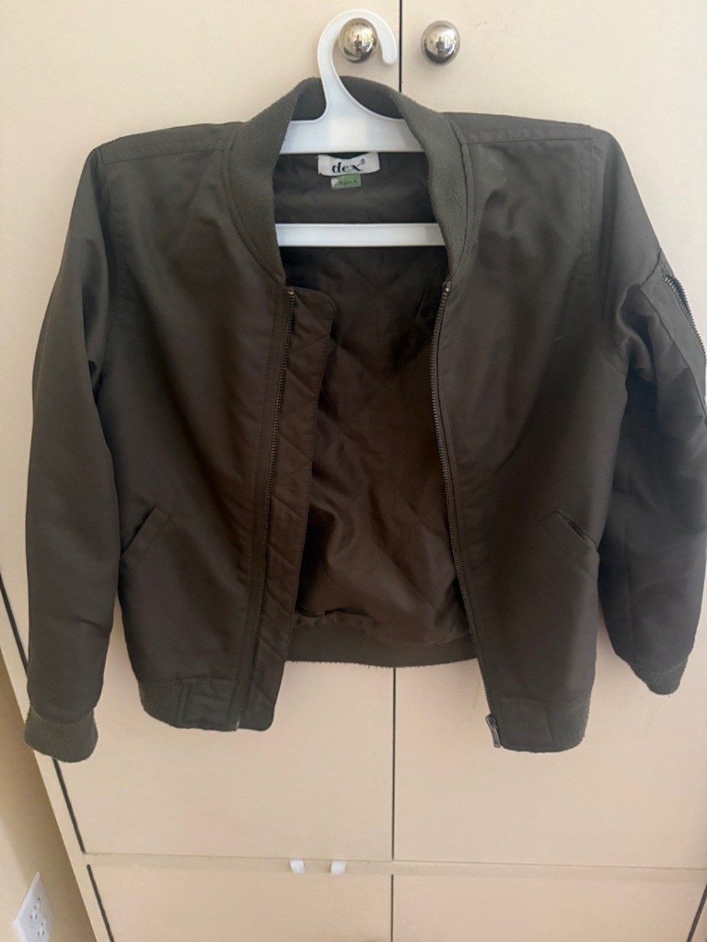 Dex Olive-Tone Utility Bomber Jacket